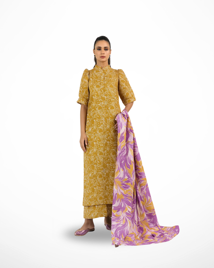 Tangerine Glow – 3PC Unstitched Lawn Suit (Sapphire Vol 2)