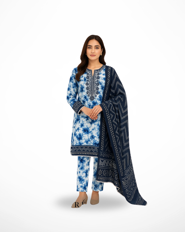 Midnight Grace – 3PC Unstitched Lawn Suit (Sapphire Vol 2)