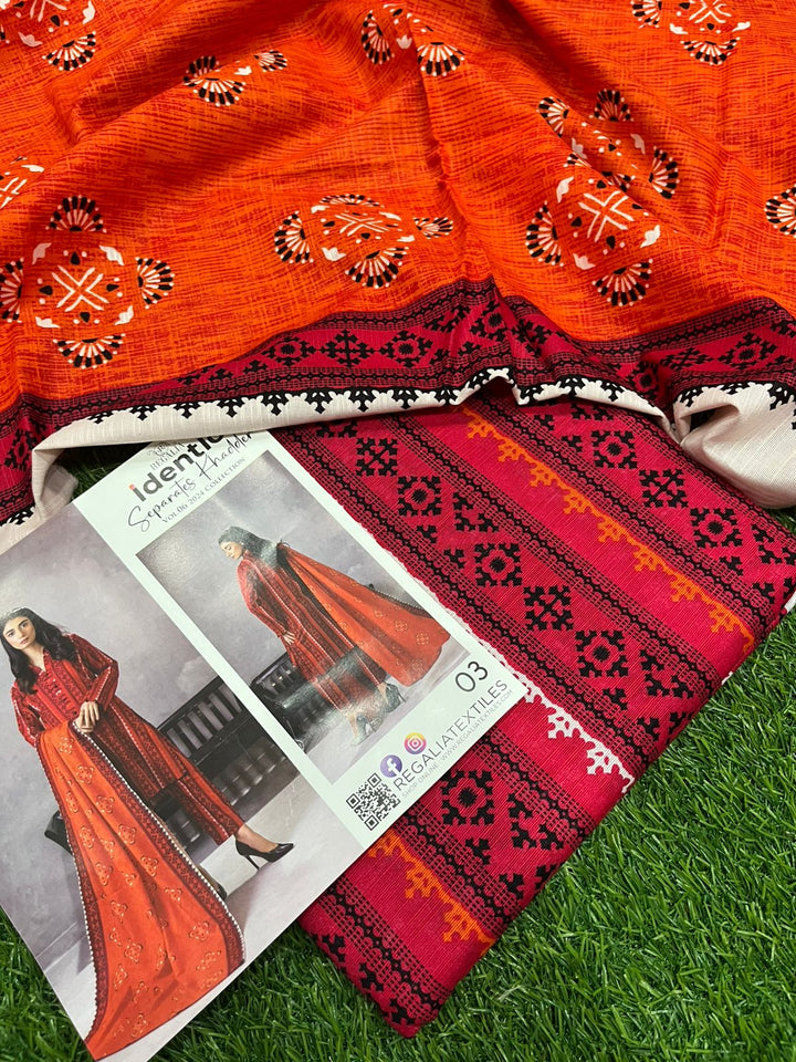 Cherry Dusk – 3PC Unstitched Lawn & Khaddar Suit (Rageela Collection)