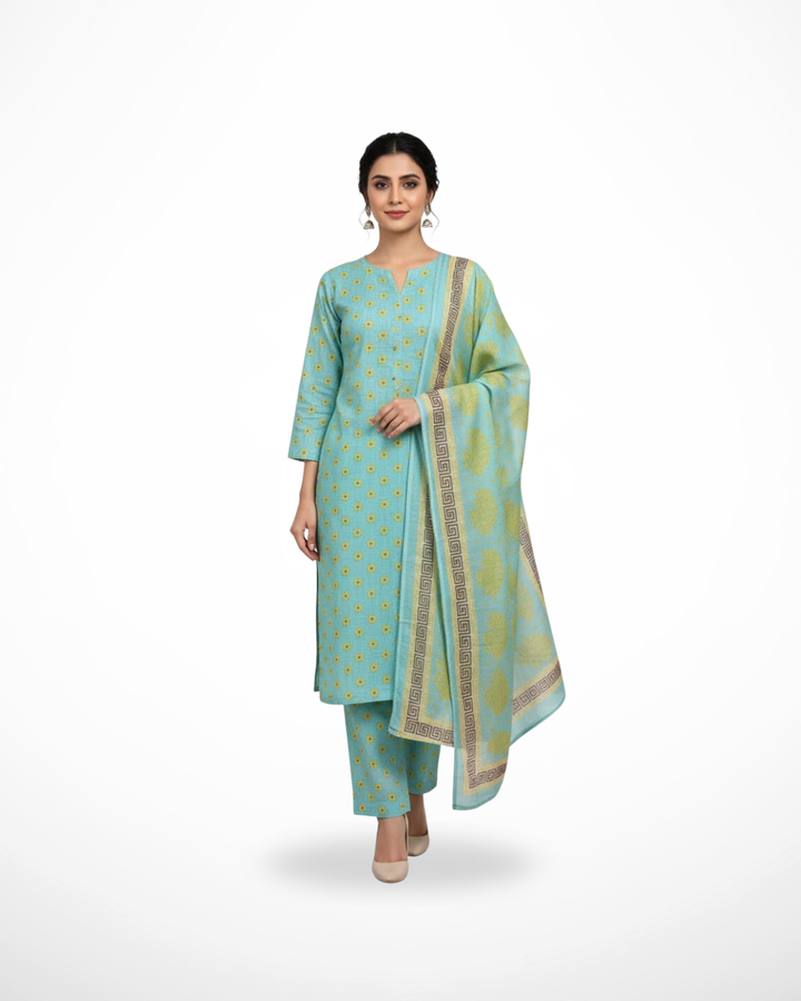Blue Aura – 3PC Unstitched Lawn & Khaddar Suit (Regalia Collection)