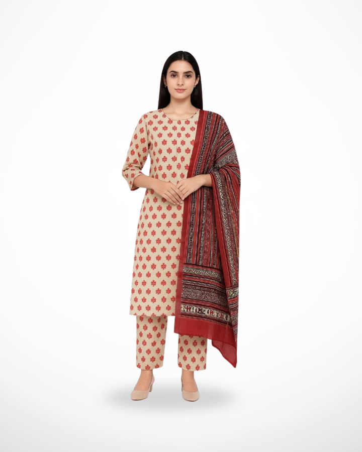 Ivory Charm – 3PC Unstitched Lawn & Khaddar Suit (Regalia Collection)