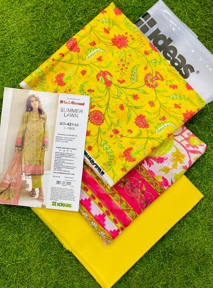 Golden Glow – 3PC Unstitched Lawn Suit (Gul Ahmed Vol 1)