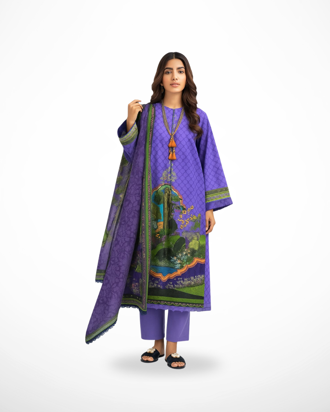 Purple Charm – 3PC Unstitched Lawn Suit (Gul Ahmed Vol 1)