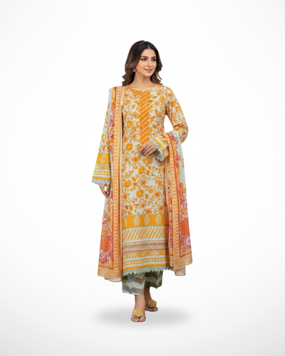 Mandarin Mist – 3PC Unstitched Lawn Suit (Gul Ahmed Vol 1)