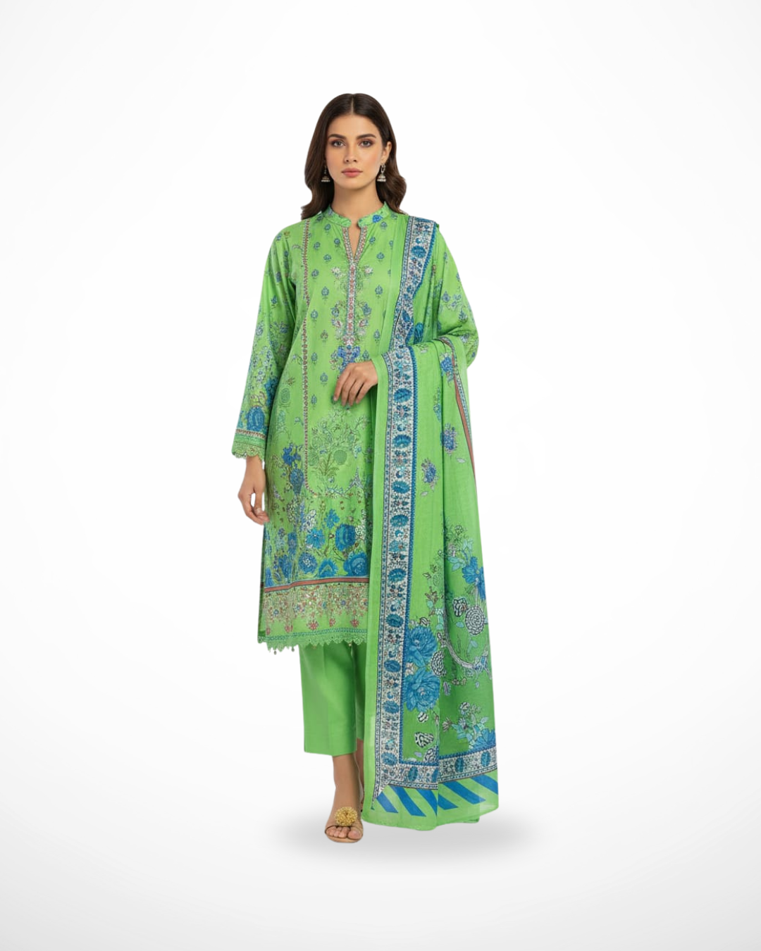 Emerald Essence – 3PC Unstitched Lawn Suit (Gul Ahmed Vol 1)