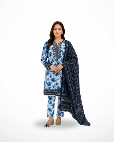 Midnight Grace – 3PC Unstitched Lawn Suit (Sapphire Vol 2)
