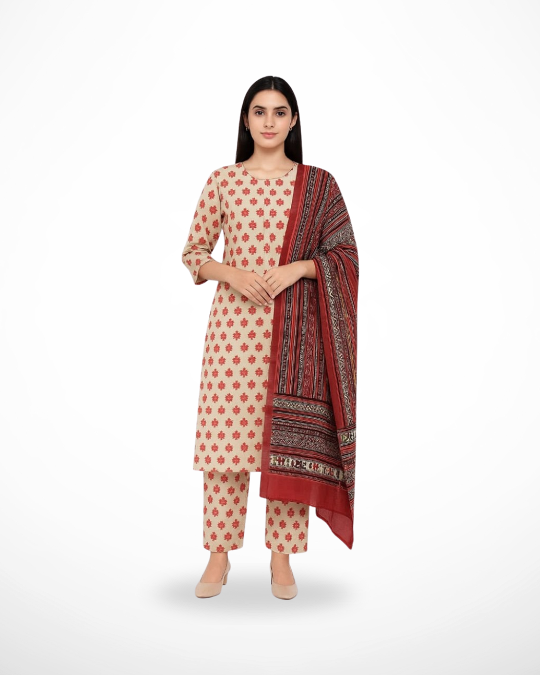 Ivory Charm – 3PC Unstitched Lawn & Khaddar Suit (Regalia Collection)