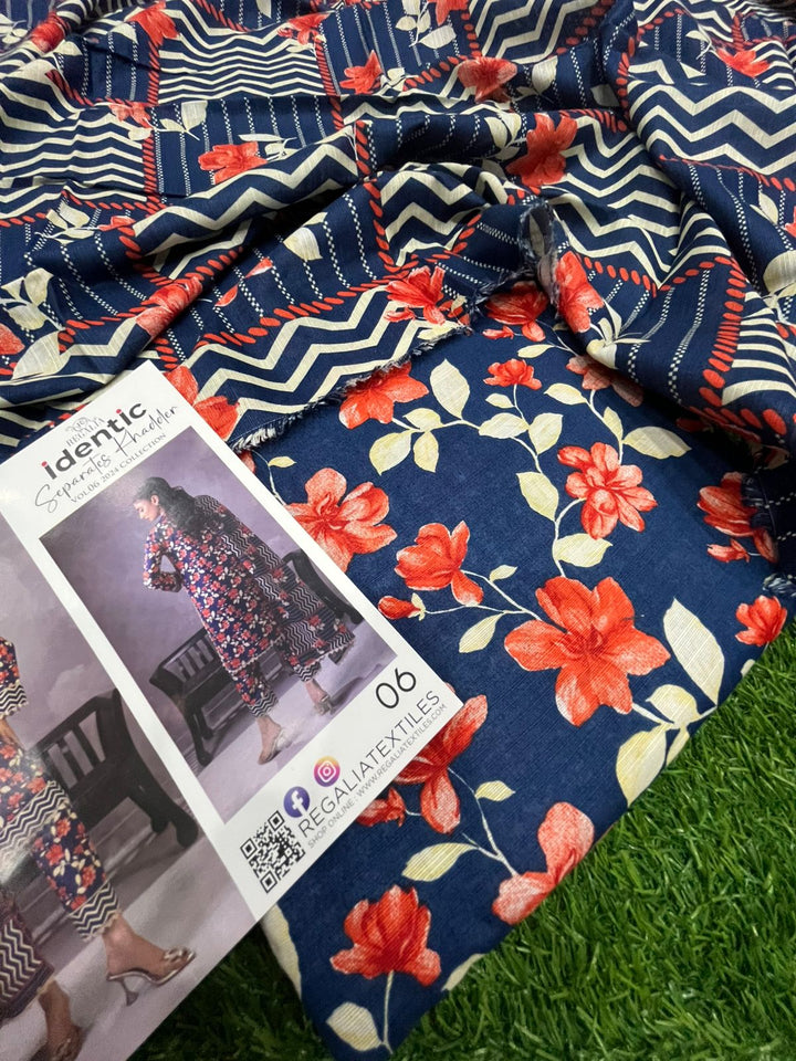 Blue Enigma – 3PC Unstitched Lawn &amp; Khaddar Suit (Regalia Collection)