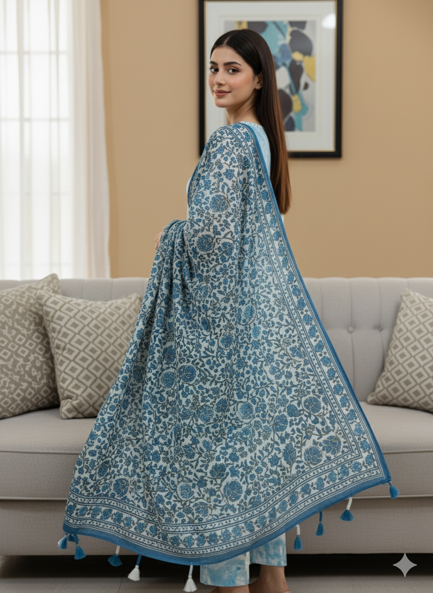 Frozen Aura – 3PC Unstitched Lawn Suit (Sapphire Vol 2)