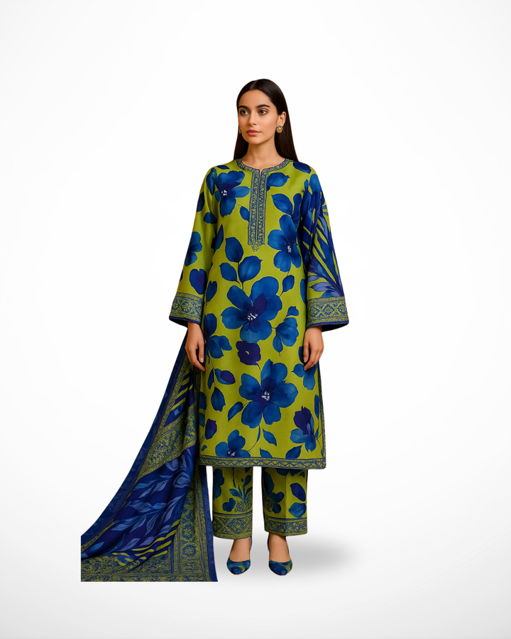 Royal Wave – 3PC Unstitched Lawn Suit (Sapphire Vol 1)