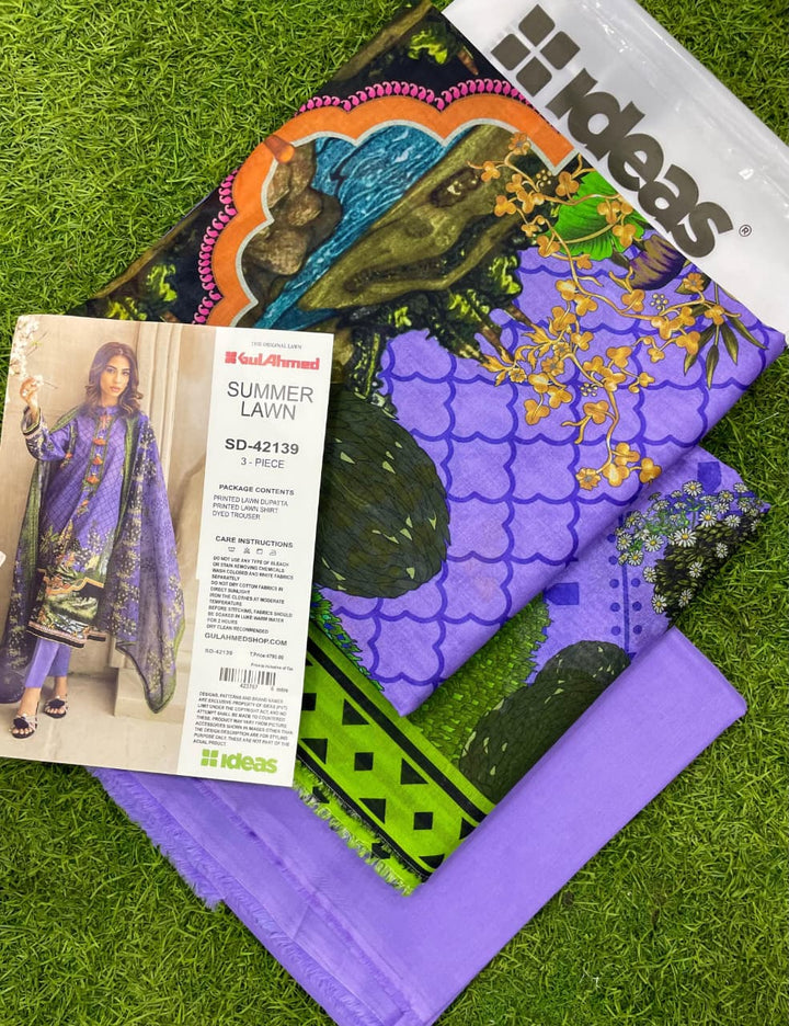 Purple Charm – 3PC Unstitched Lawn Suit (Gul Ahmed Vol 1)