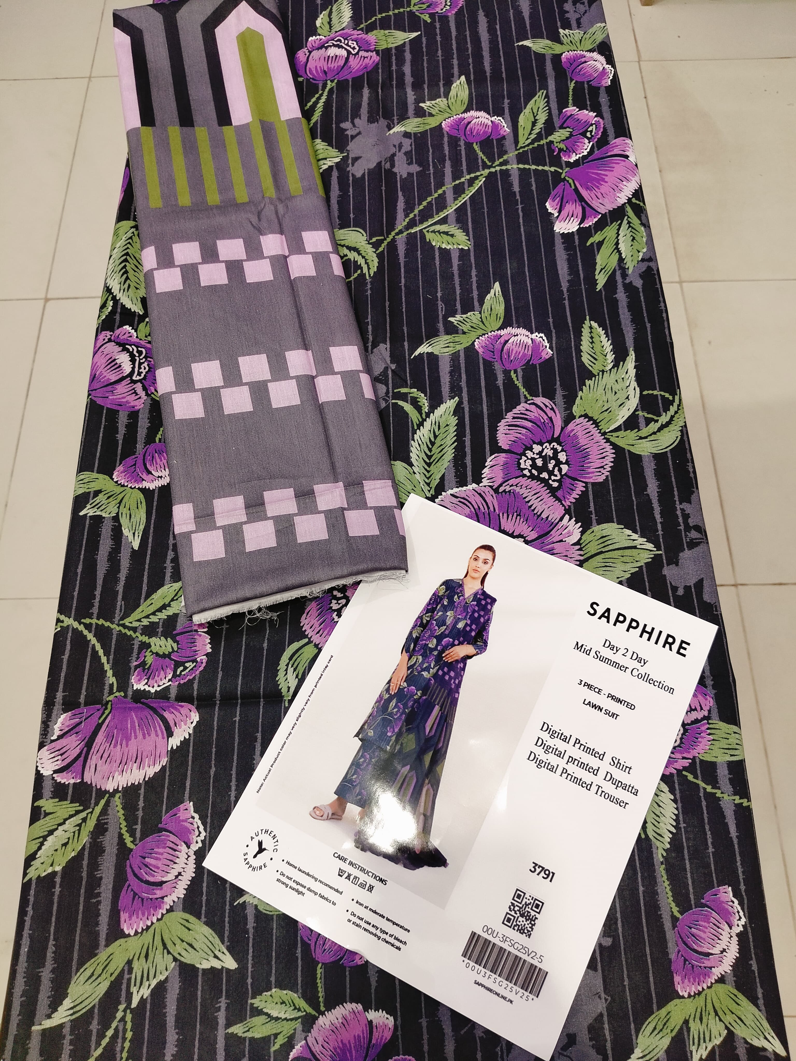 Blue Horizon – 3PC Unstitched Lawn Suit (Sapphire Vol 1)
