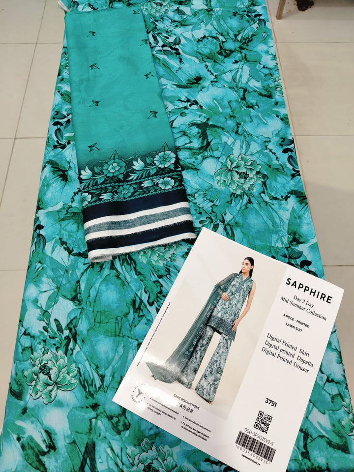 Sky Mist – 3PC Unstitched Lawn Suit (Sapphire Vol 2)